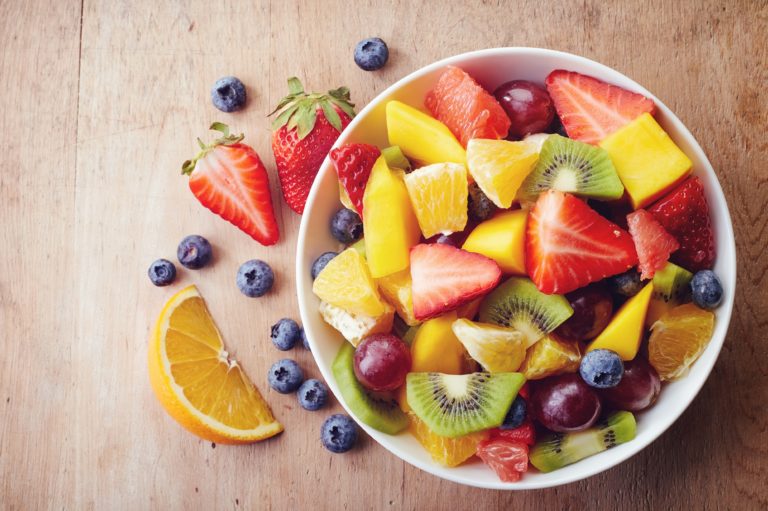 A bowl of freshly prepared fruit