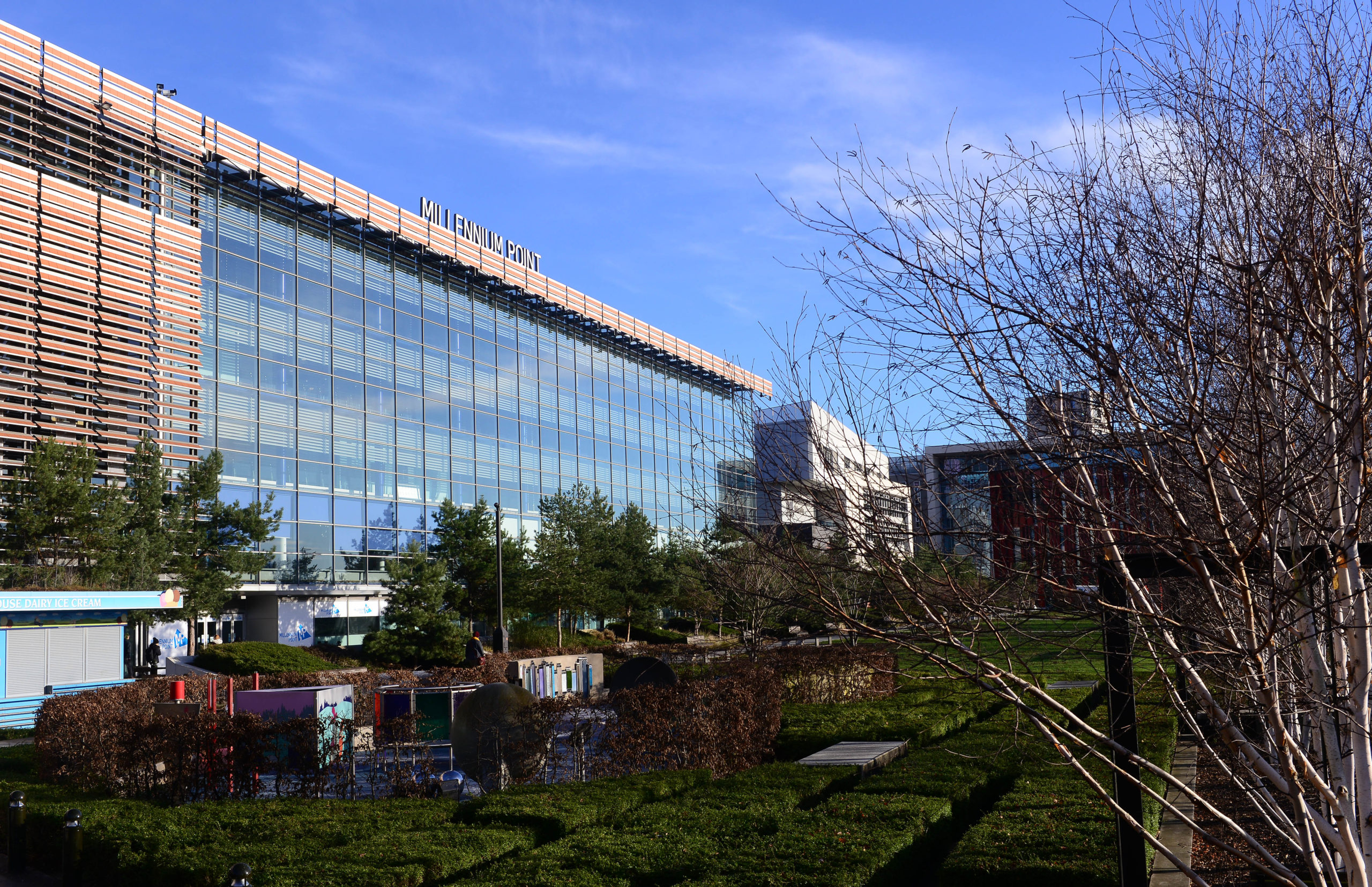 External south entrance of Millennium Point Building in Birmingham